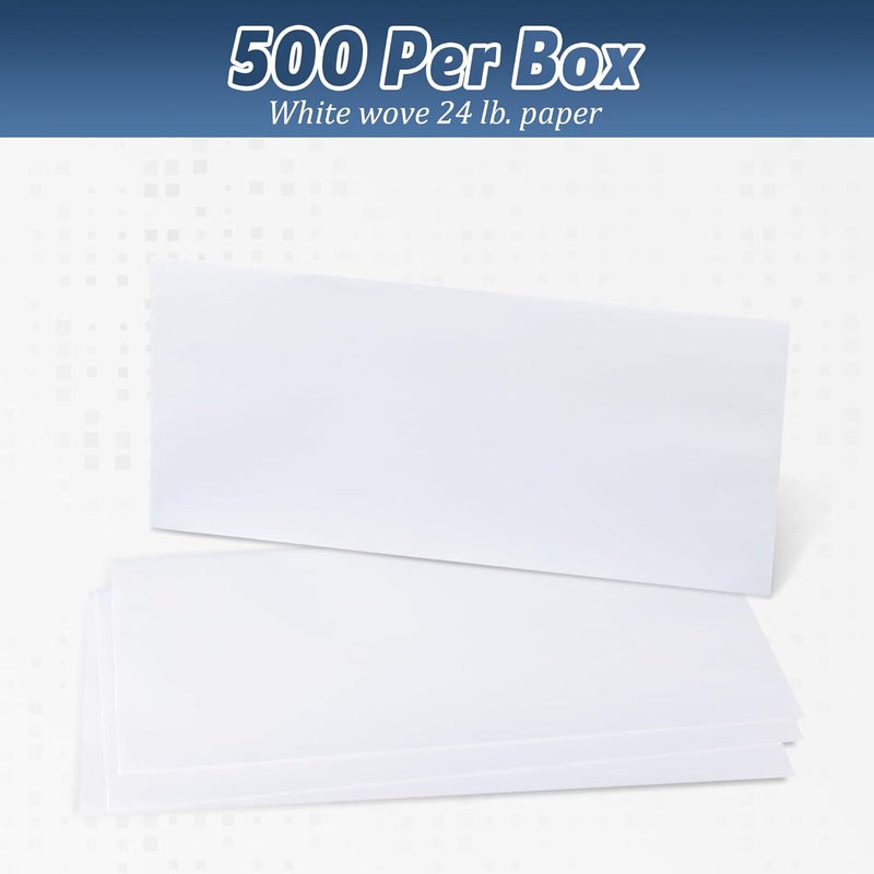 Yeplan 500PCS #10 Envelopes Letter Size Self Seal Business Envelopes No Window Security Mailing Envelopes Size 4-1/8 x 9-1/2 Inch - White 24LB Paper - Image 4